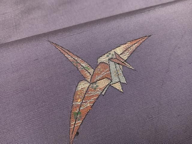 平和屋着物○京の名門・菱屋六右ェ門 紬 群れ鶴 正絹 逸品 AABC4455ph