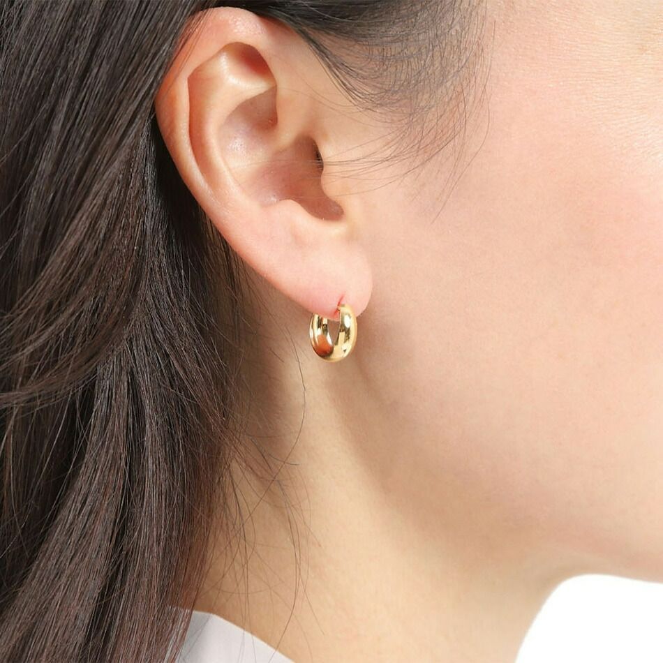 ムーンピアス ピアス 10金 K10 10K ゴールド 月型 甲丸 日本製 
