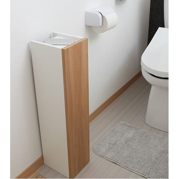 スリム トイレ隙間収納|トイレラック ナチュラル 幅16cm 薄型 コンパクト 日本製 トイレ用品 完成品 代引不可