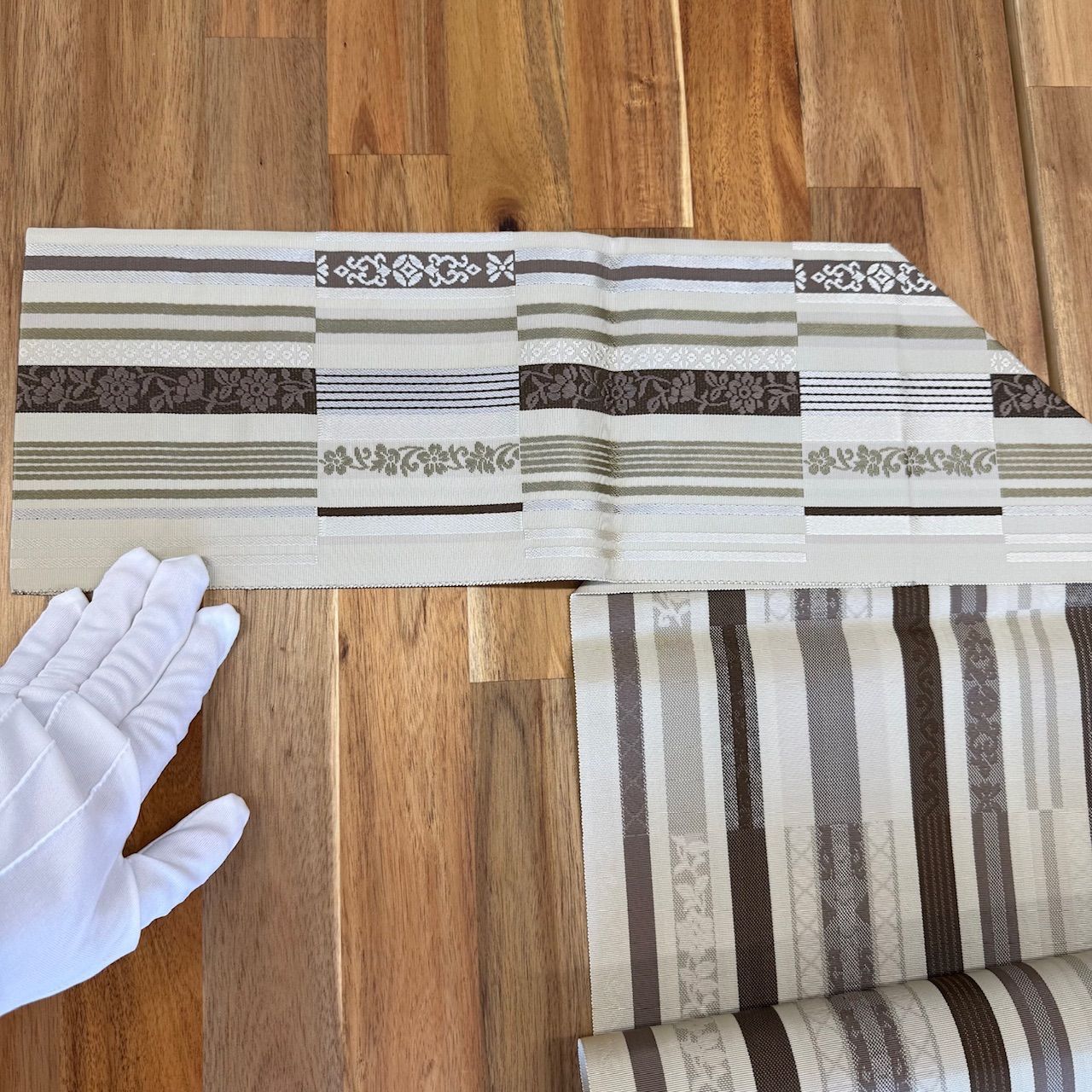 平織献上八寸名古屋帯 新古品