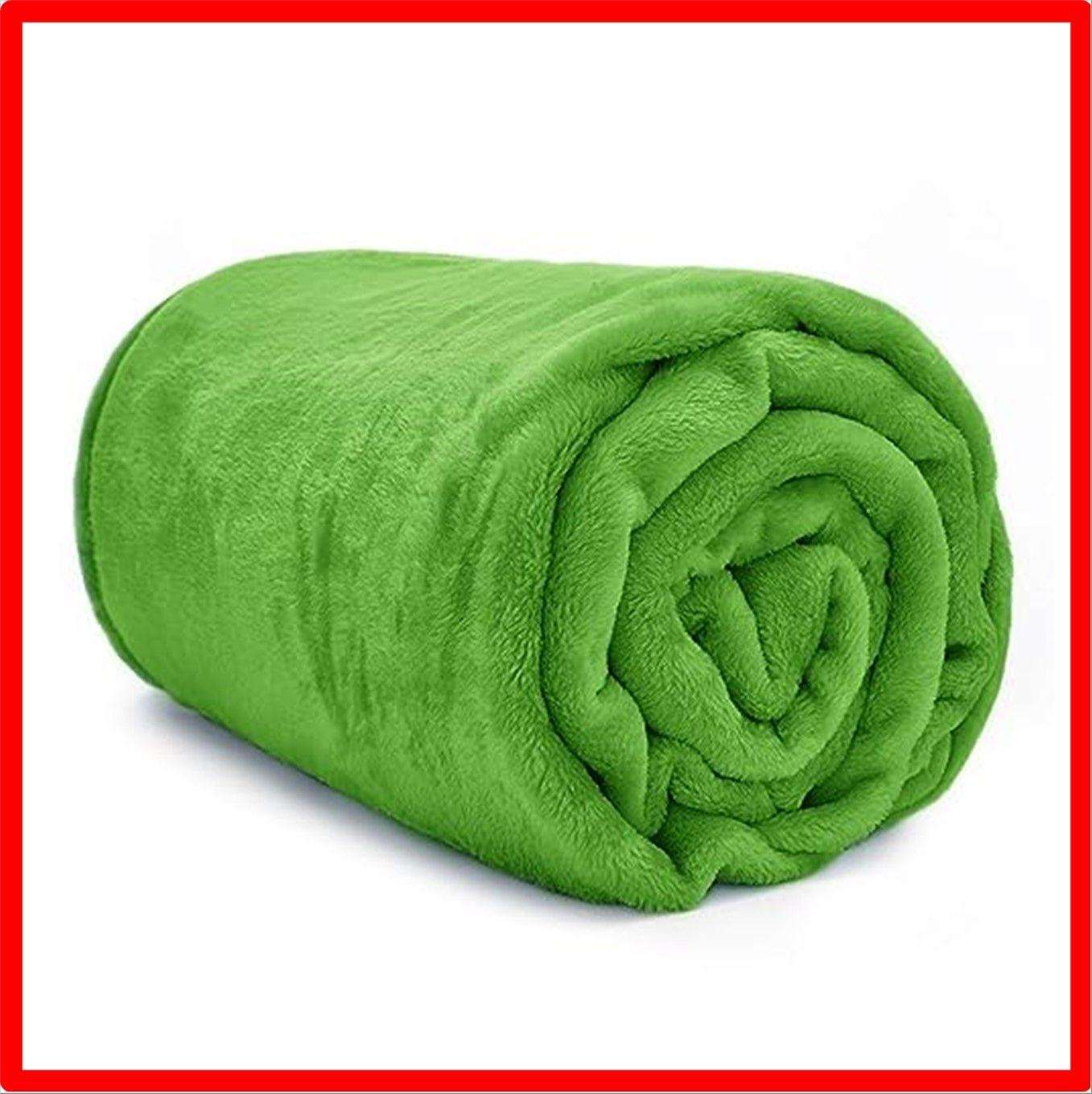 【匿名配送】グリーン_150 x 200 cm Kingoleのフランネルのフリースのマイクロ繊維のスローブランケット、贅沢な緑のツインサイズの軽量の居心地の良