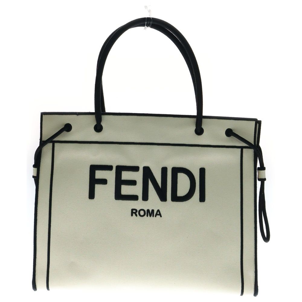 FENDI (フェンディ) ロゴショッパー ミディアムトート 白