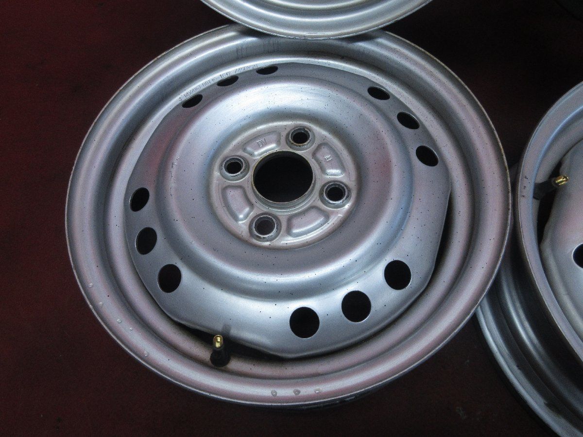 ホンダ フィット 他 純正 14×5.5J +45 スチール 鉄 ホイール 4本 新車外し おトク！ スチール ホイール 4本 ホンダ 純正 14×5.5J 4穴100 +45 フィット