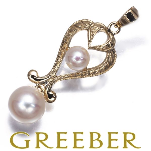 ミキモト ペンダントトップ パール 真珠 4.2 6.5mm K14YG 176197