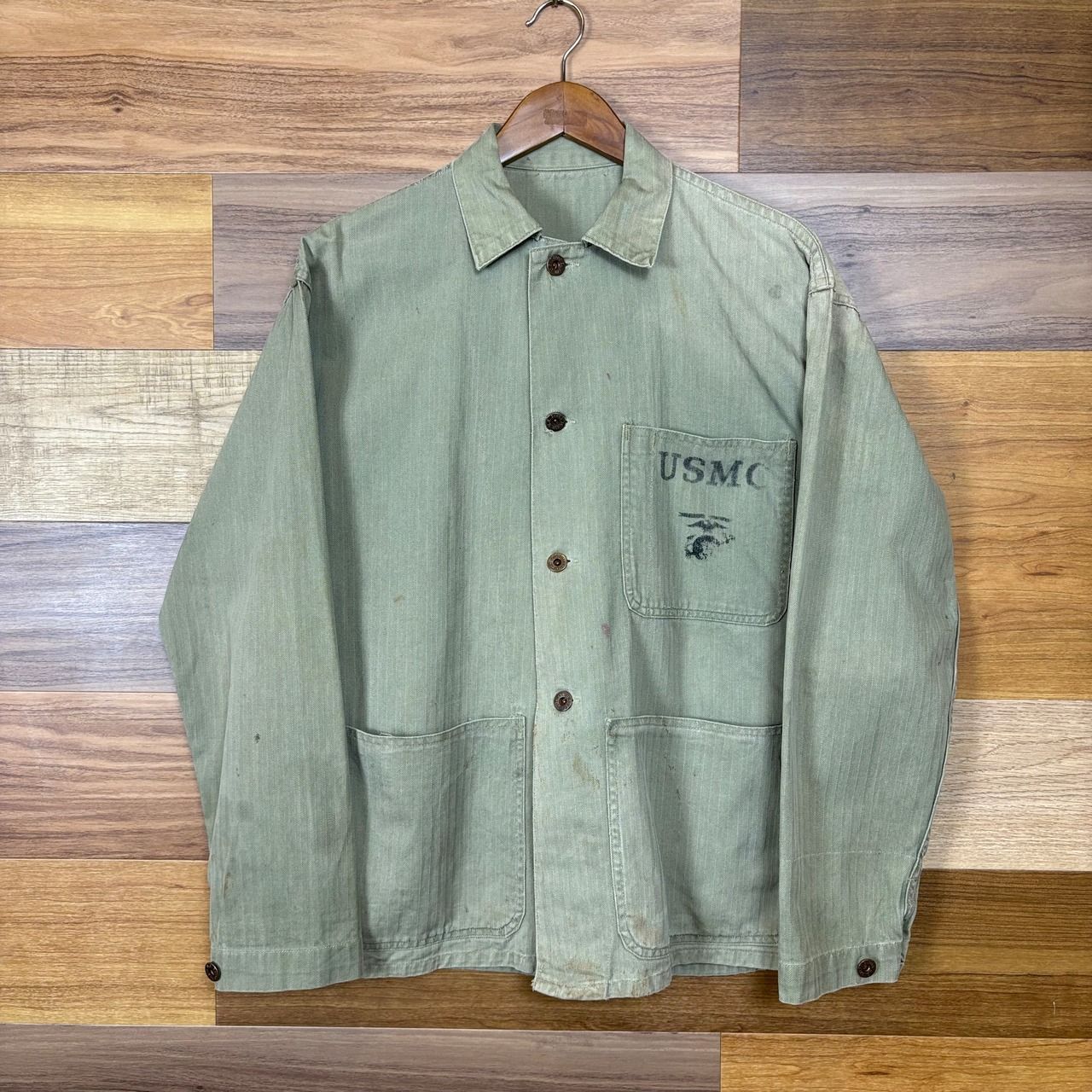 米軍実物 40s USMC P-47 HBT JACKET ヘリンボーンツイル ジャケット