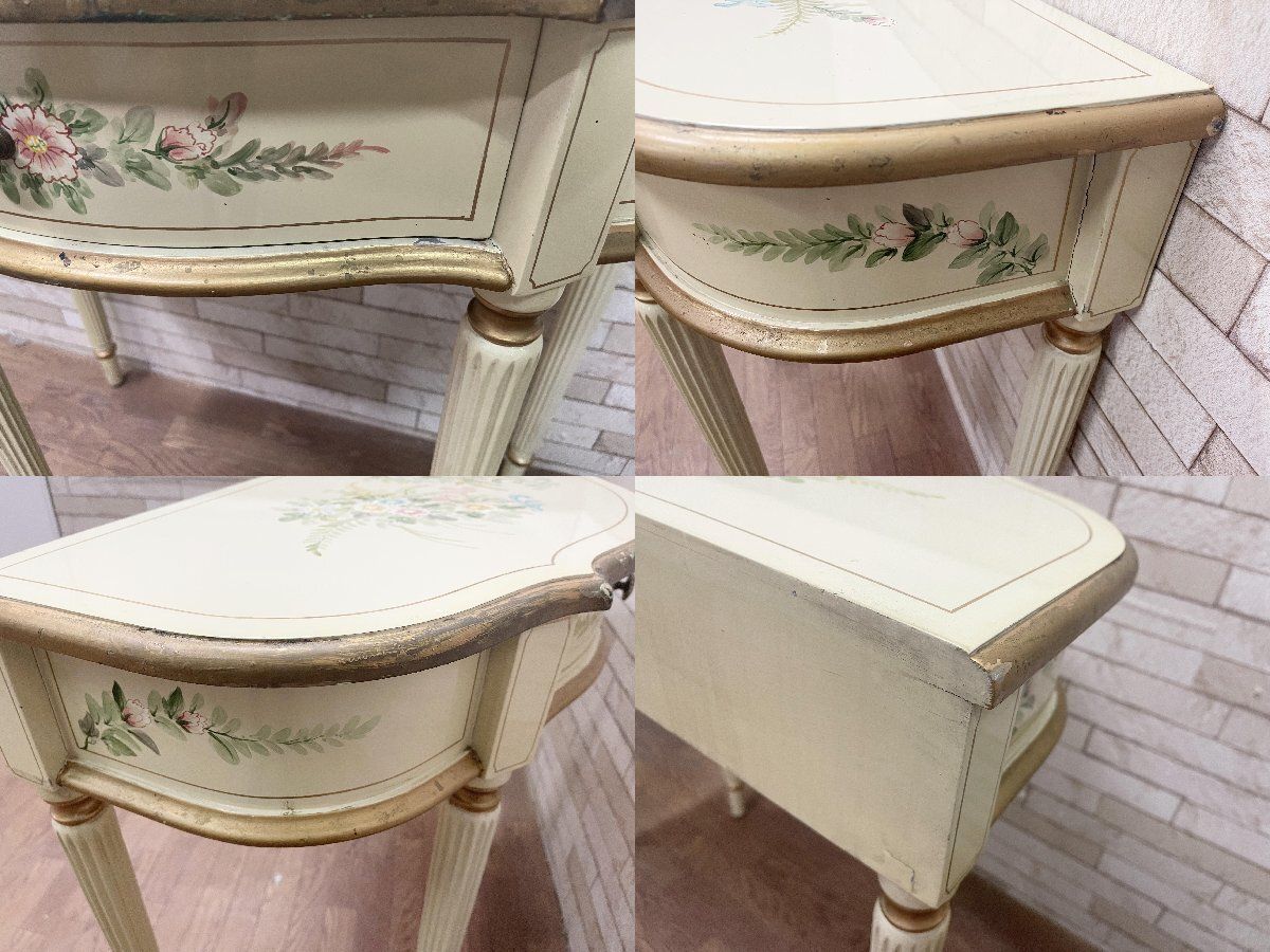 ロココ シャビーシック 猫脚 サイドテーブル コンソールテーブル マントルピース ロココ シャビーシック 猫脚 サイドテーブル コンソールテーブル