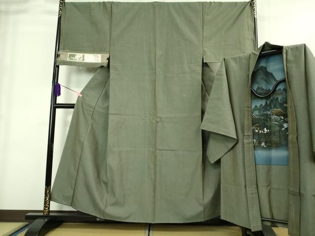 平和屋着物 上 男性 蚕玉大島紬 アンサンブル キングサイズ 長羽織 証紙付き ♥ DZAA8523kh5