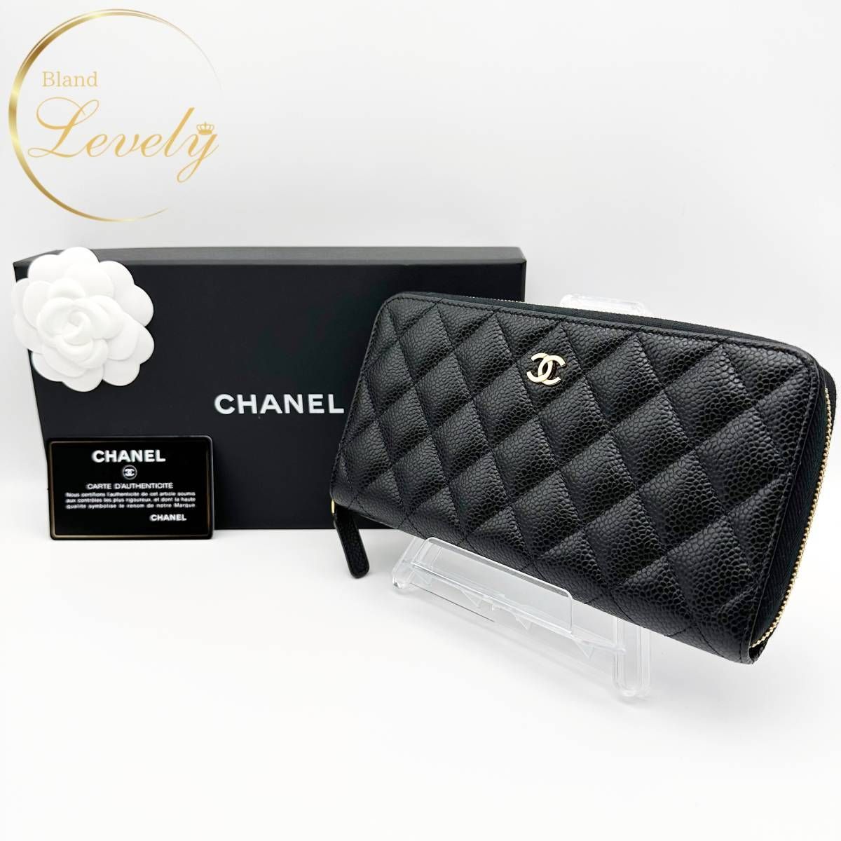 CHANEL シャネル マトラッセ キャビアスキン ジッピーウォレット