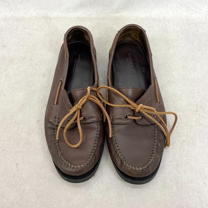 Bottega Veneta ボッテガベネタ レザー デッキシューズ 革靴 42 ブラウン 27cm メンズ 靴