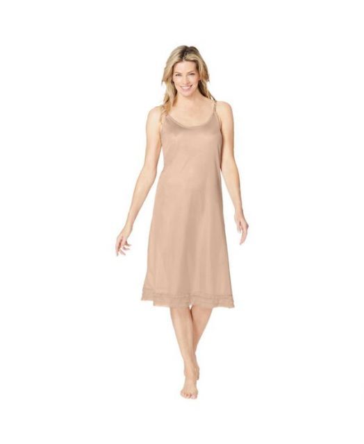 送料無料 コンフォート チョイス レディース ワンピース トップス Plus Size Full Slip Snip-To-Fit Dress Liner Nude