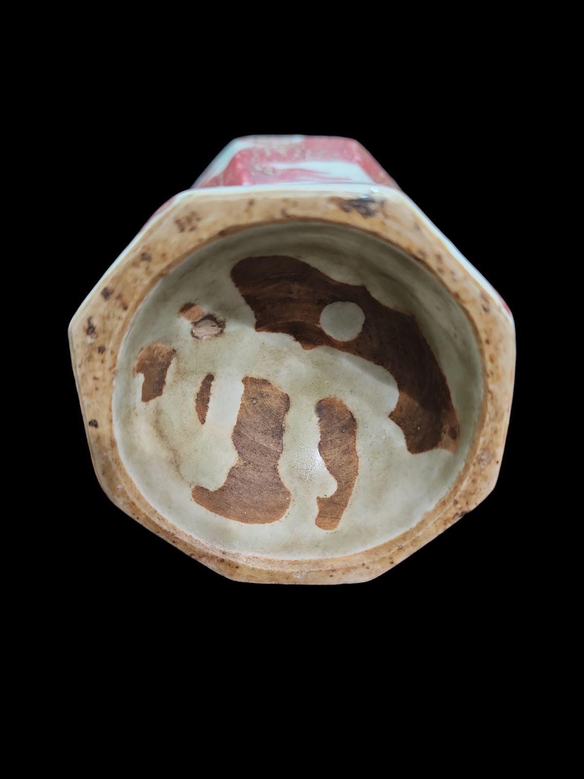 中国古玩 象耳 花瓶 花器 中国美術 唐物 双耳 龍 赤絵 辰砂 色絵 古