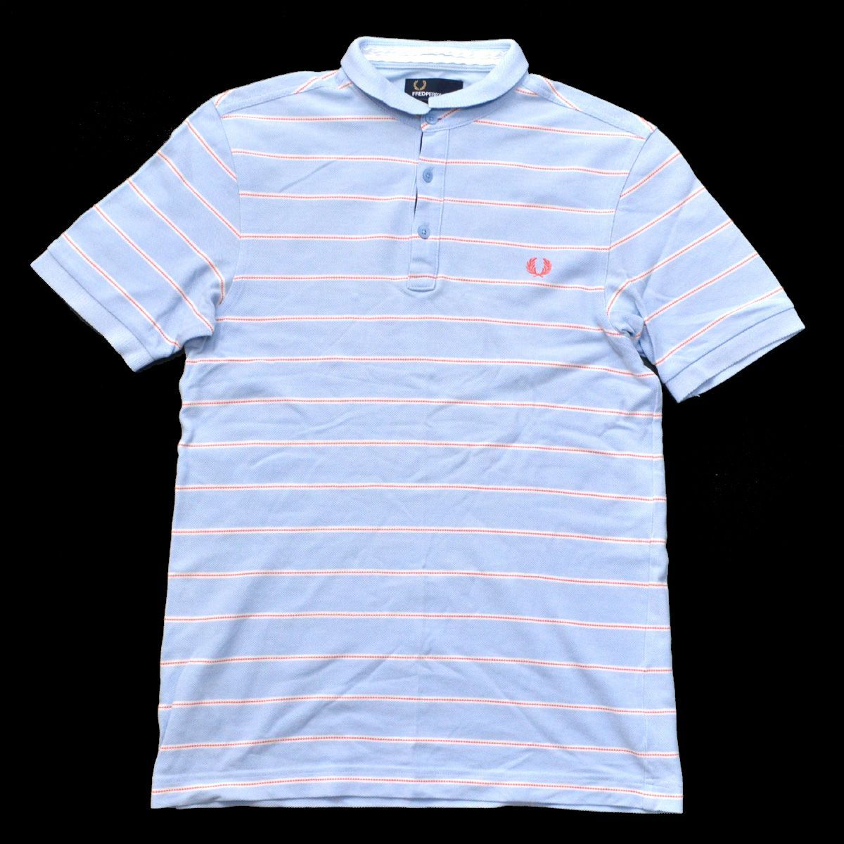 【美品・XL】フレッドペリー　半袖ポロシャツ・M3・80s・月桂樹ロゴ刺繍・42 FRED PERRY フレッドペリー ボーダーポロシャツ 月桂樹ロゴ
