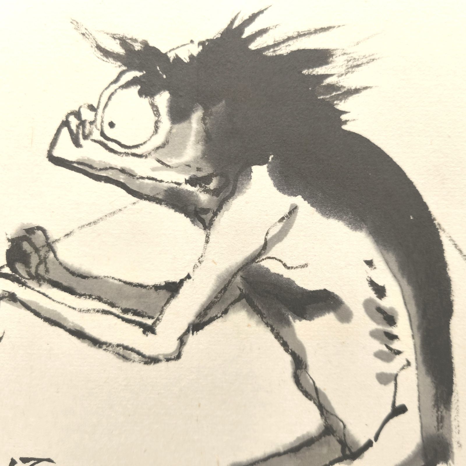 色紙水墨画 河童の魚釣り - メルカリ