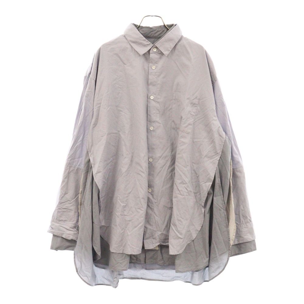 Stein (シュタイン) Oversized Layered Shirt ST.462 オーバーサイズ レイヤード長袖シャツ グレー