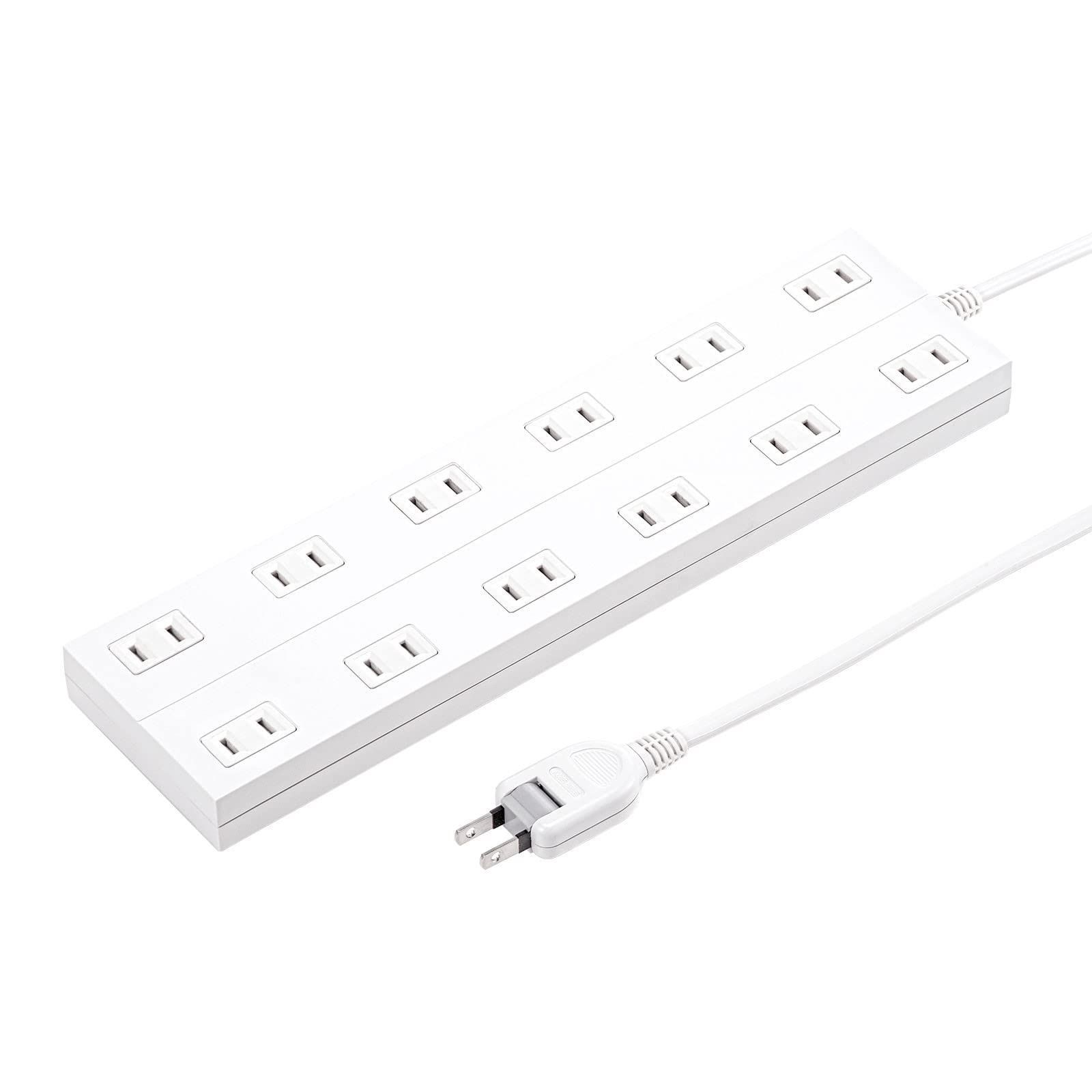 【人気商品】裏面マグネット 12個口・2P・1m ホコリ防止シャッター 電源タップ スイングプラグ Supply) ホワイト サンワサプライ(Sanwa TAP-2312-1W