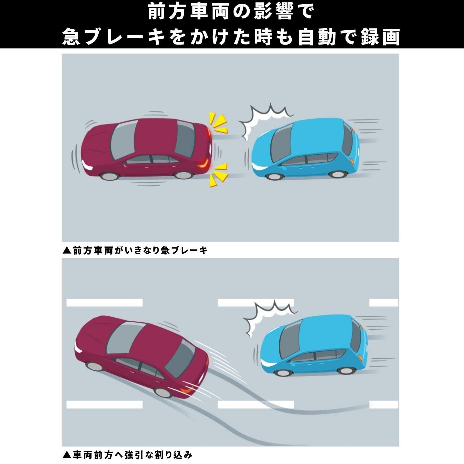 24時間365日駐車監視 2インチ あおり運転検知 前後フルHD 前後200万画素 駐車監視対応 対角前160o 前後2カメラ 後137o 連続 VREC-DZ800DC 衝撃 手動 ドライブレコーダー 駐車録画 microSD 16GB Pioneer カ