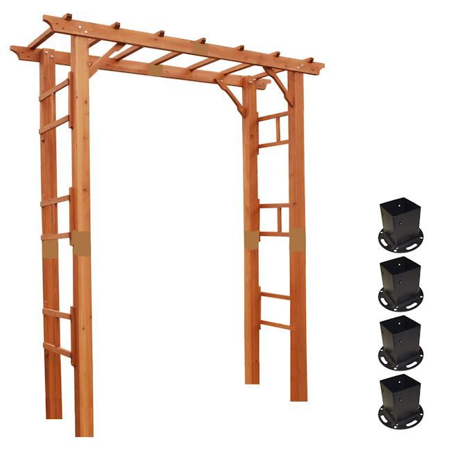 天然木製フレックスパーゴラアーチ 平地金具セット 木製アーチ 192 STEELWINDOWSANDDOORS_COM