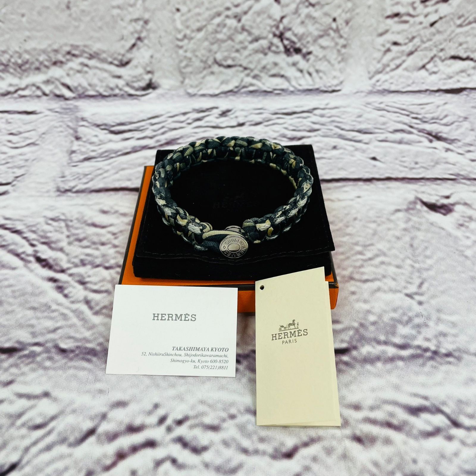エルメス キッド セリエボタン シルク ブレスレット HERMES 箱 保存袋 