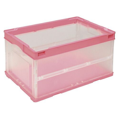 まとめ 折りたたみコンテナ 岐阜プラスチック工業 折りたたみコンテナー ピンク透明 CB-S41NRL 4938233607313 ●外寸 幅５３０×奥３６６×高２７２ｍｍ●容量 ４０ｌ 1個 ×5セット
