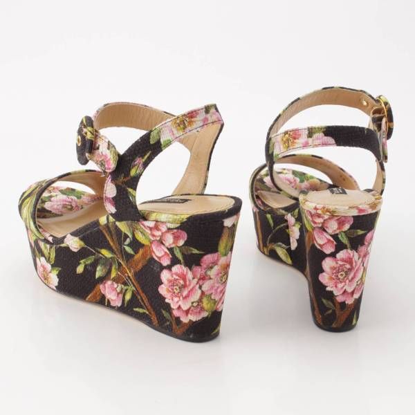 美品Dolce & Gabbana 花柄ウェッジサンダル サイズ37 美品Dolce & Gabbana 花柄ウェッジサンダル サイズ37 - メルカリ