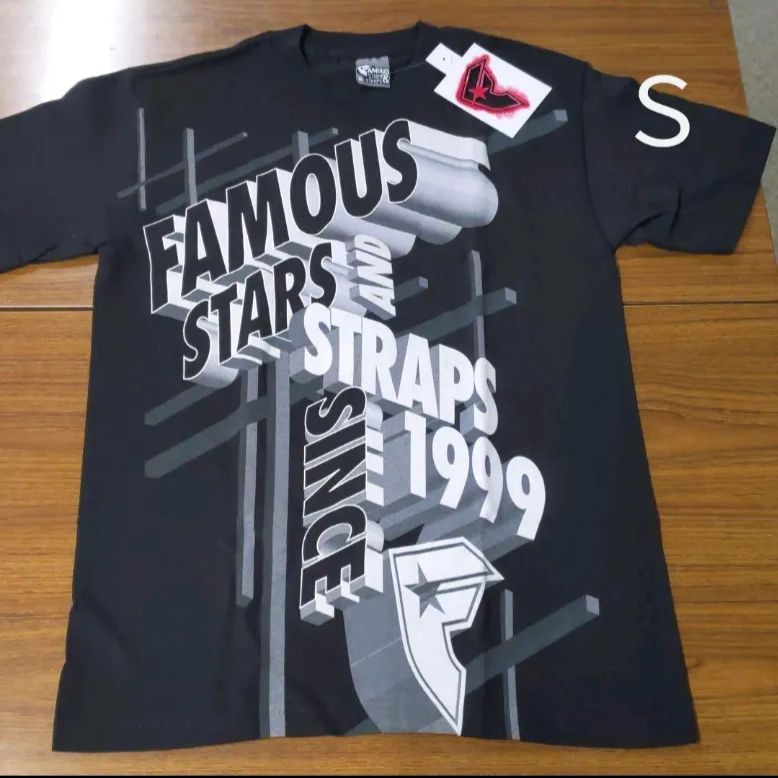 新品 S BK フェイマススターズ＆ストラップス Ｔシャツ ブラック