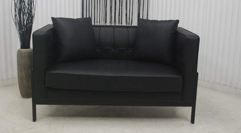 アウトレット 現品限り 一部 大 品 スタイリッシュモダンデザイン 黒ブラック二人掛け ソファー 2P 直線的フォルム NEXPOTALLINN_EU