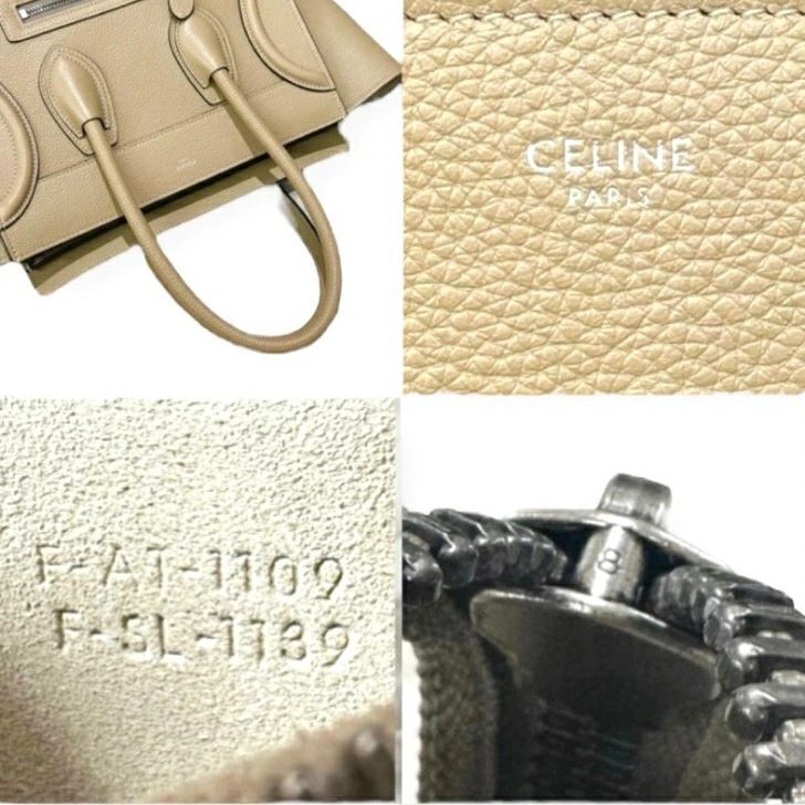 新ロゴ　CELINE セリーヌ ラゲージ マイクロ デューン セリーヌ ラゲージ マイクロ デューン レザー シルバー金具