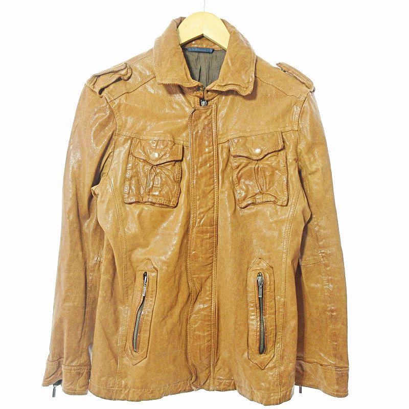 ミッシェルクラン MICHEL KLEIN ゴートレザー ジャケット ブルゾン 