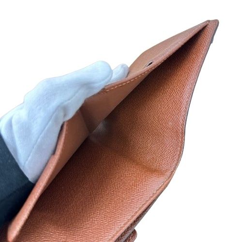Louis Vuitton 三つ折り財布 ブラウン モノグラム M61652 LOUIS VUITTON ヴィトン Wホック 財布 M61652 モノグラム ♪Louis