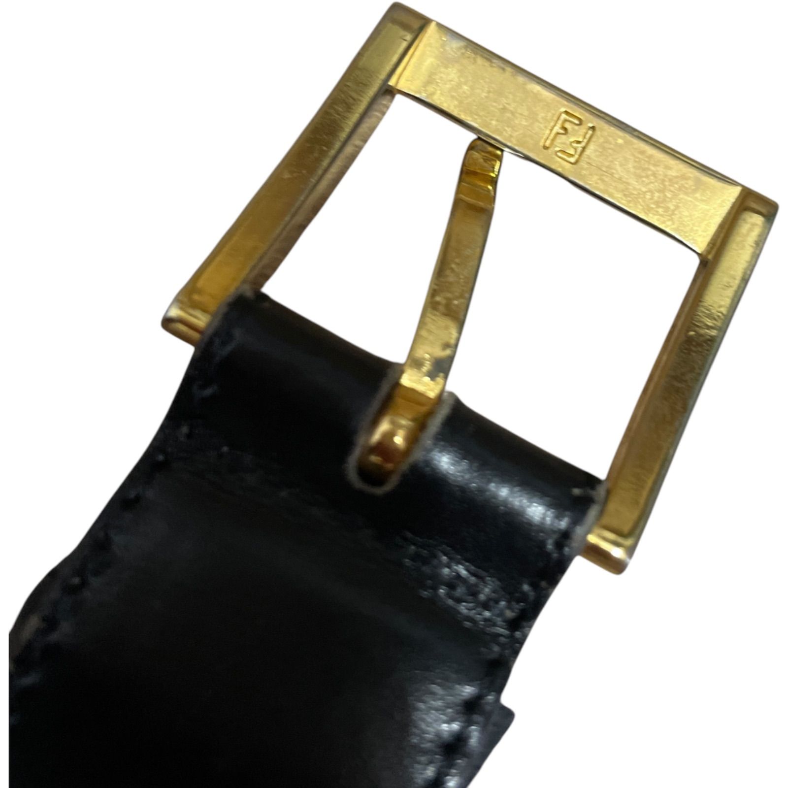 フェンディ FENDI ベルト ゴールド 革 メンズ バックル 中古】 Fendi