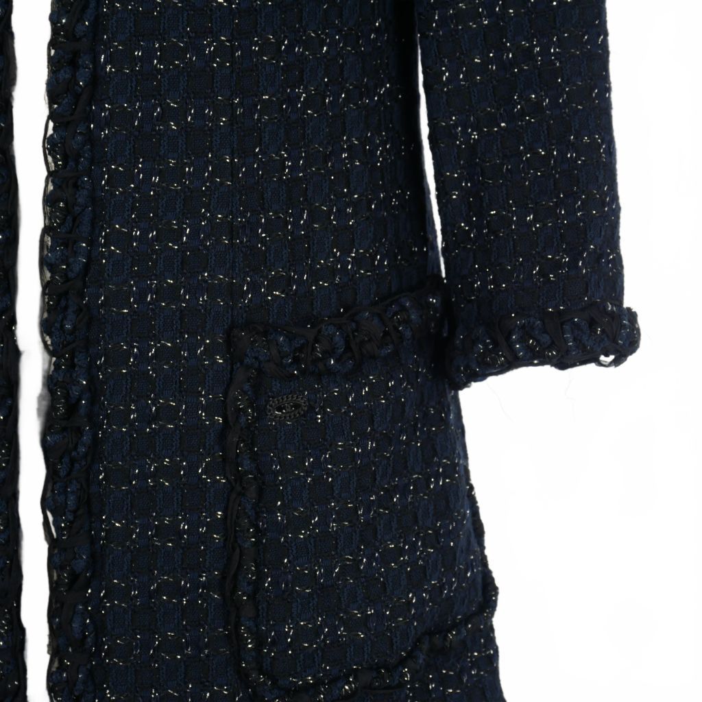 CHANEL ツイードコート 36 ネイビー 22AW☆即納！ 【CHANEL シャネル】 コート ツイード 青 関税込
