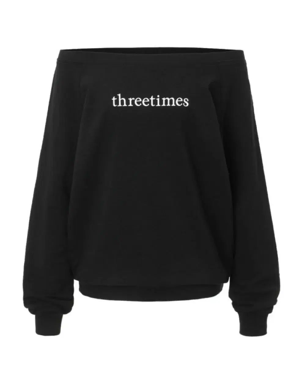 threetimes スリータイムズ ベーシック ロゴ オフトップ 黒