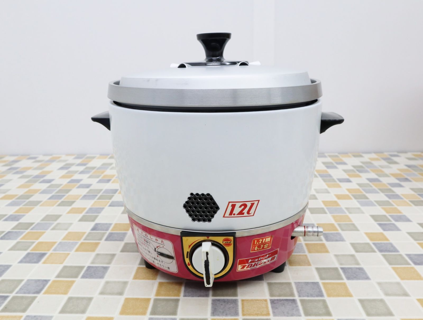 △ げ 当時物 LPガス用｜自動 炊飯器｜トヨセット PM-121 6.7合 ガス炊飯器｜ プロパンガス用 1.2リットル P4303