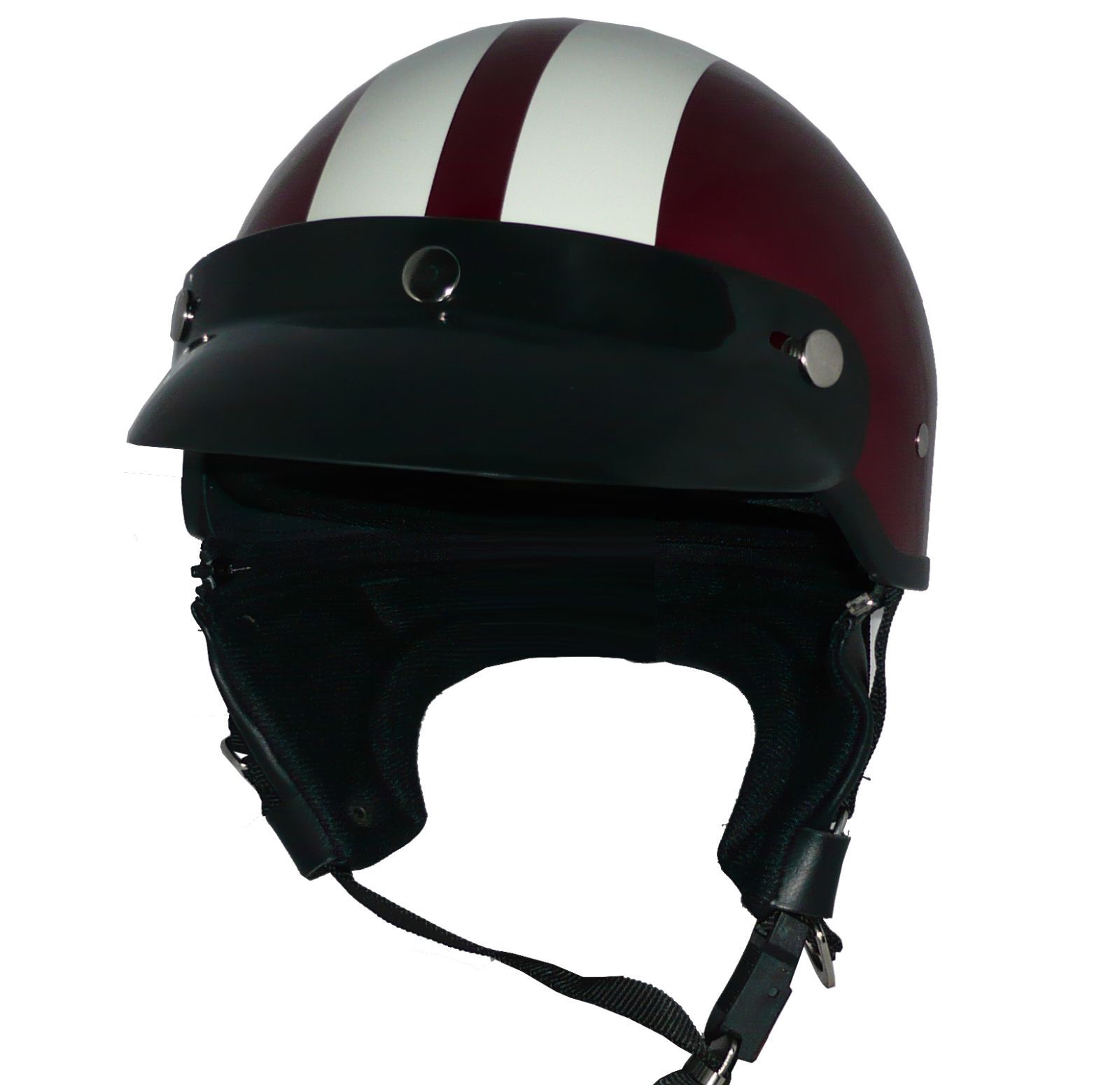 M 新品未使用　ポリヘル　ポリス　アイボリーエイジング赤フレア　ヘルメット バイクヘルメット ポリスヘルメット ハーフヘルメット 半帽