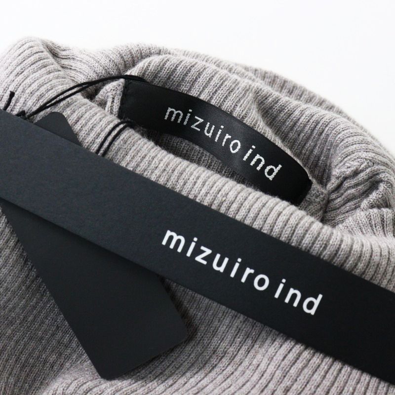 美品 2024AW ミズイロインド mizuiro ind ケープカラーリブプルオーバー/グレー ニット セーター トップス ウール【2400014405866】 美品 2024AW ミズイロインド mizuiro ind ケープカラーリブプル