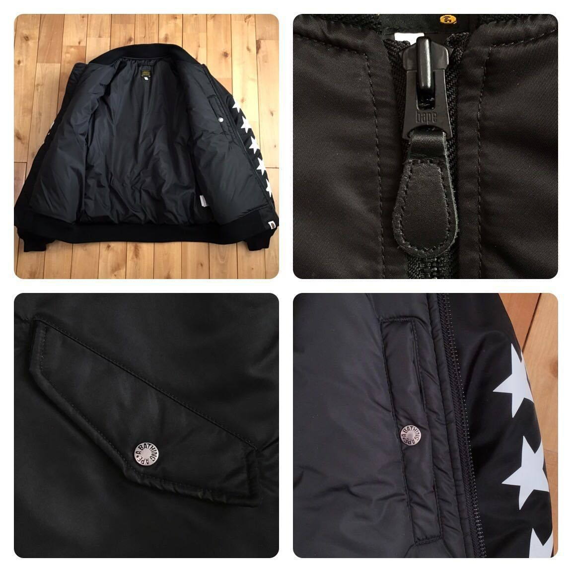 BAPE STA LOGO MA-1 Bomber Jacket Mサイズ black a bathing ape 