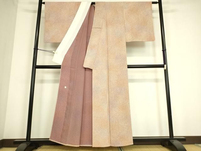平和屋着物▽本薪蝋染工芸作家　木村勝美　小紋　単衣　霞文　正絹　逸品　DAAS0763az 平和屋着物▽本薪蝋染工芸作家 木村勝美 小紋 単衣 霞文 正絹 逸品