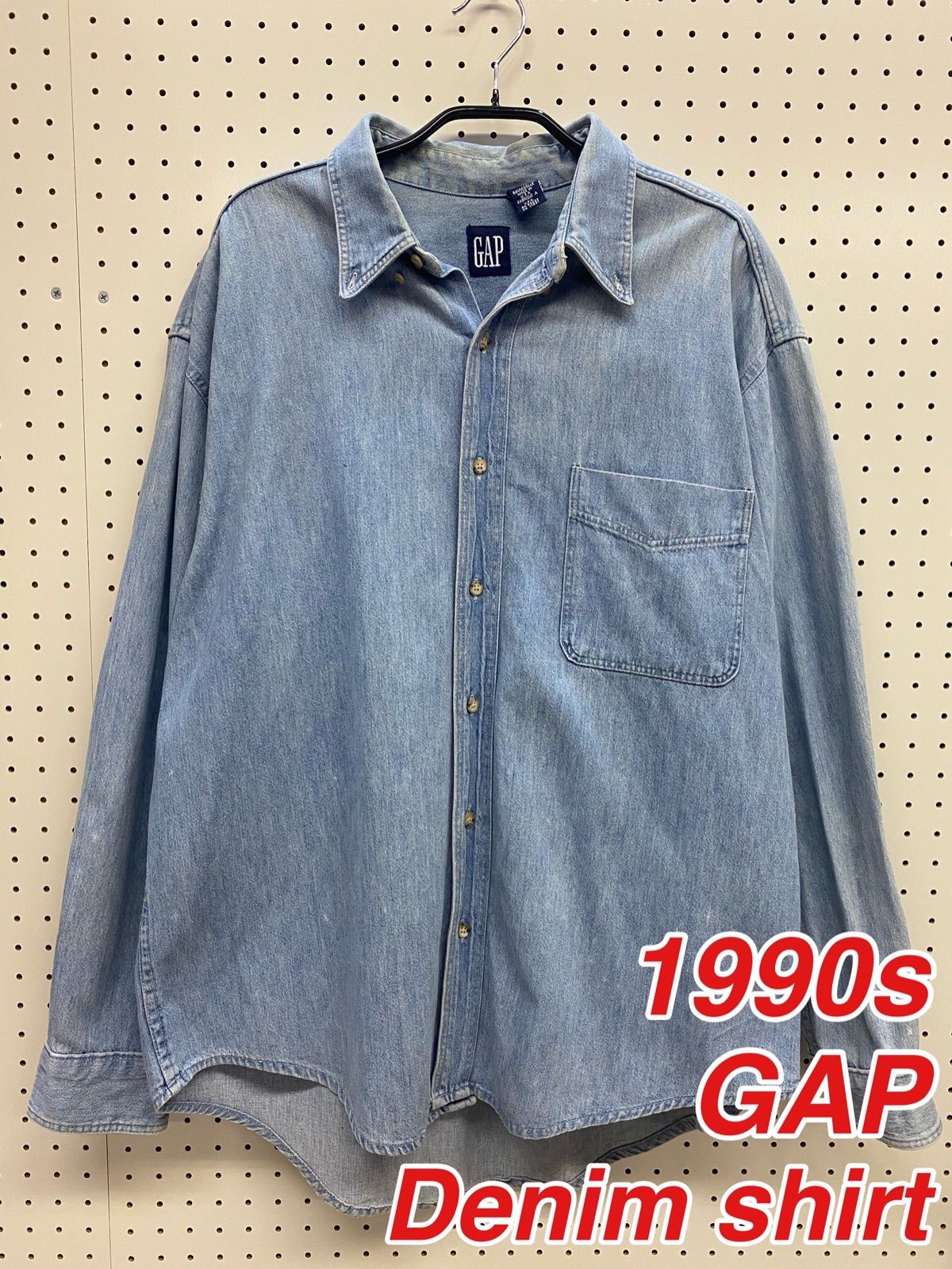 柔らかな質感の 90s USA製 オールドギャップ GAP デニムシャツ L GA07