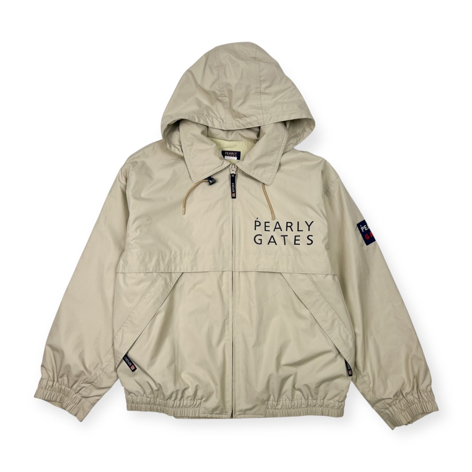 メンズ　PEARLY GATES パーリーゲイツ　フード付き　パーカー　茶色　L PEARLY GATES パーリーゲイツ フード付き 中綿 ドライ ジャケット