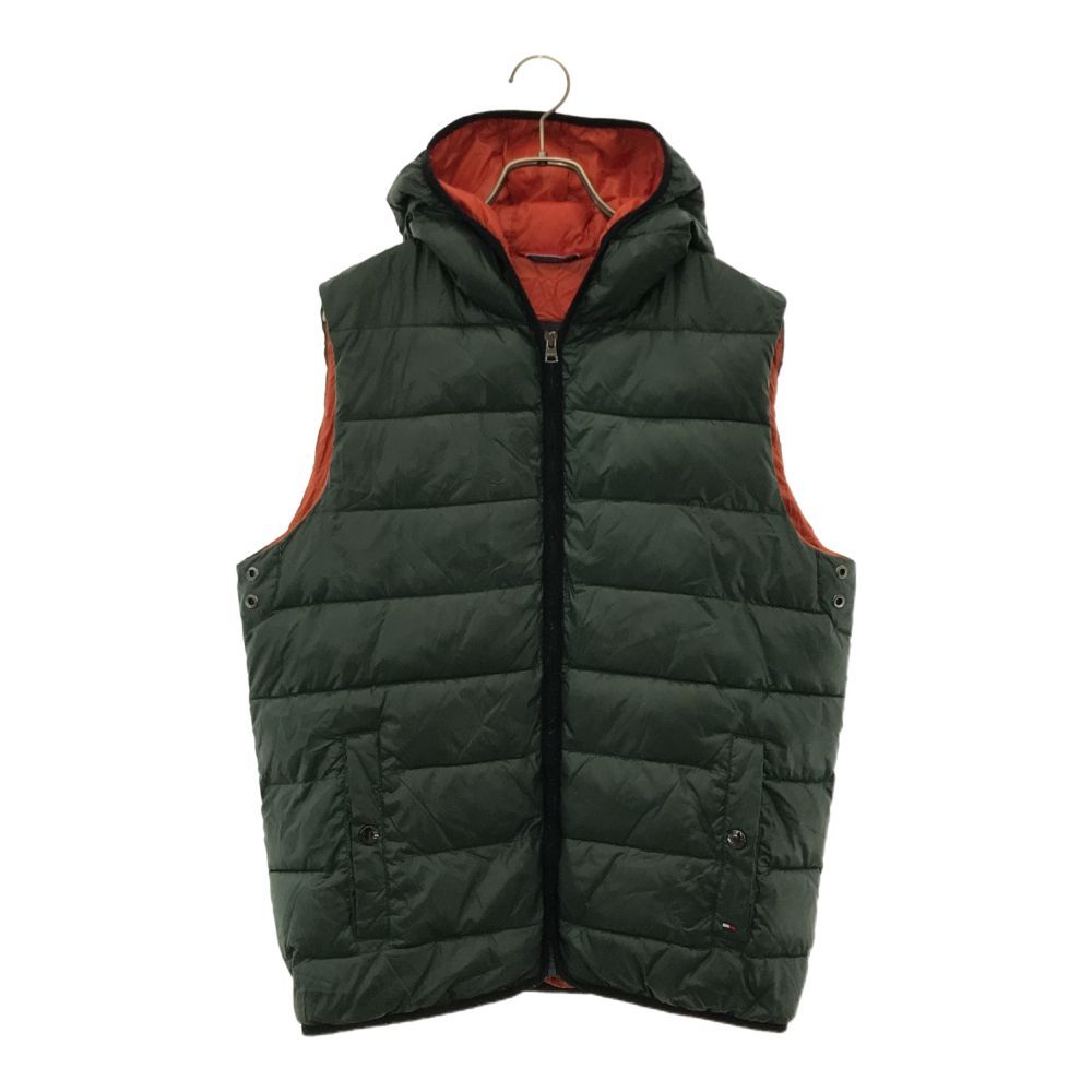 トミーヒルフィガー 中綿 ベスト L カーキ TOMMY HILFIGER メンズ 古着 【240127】