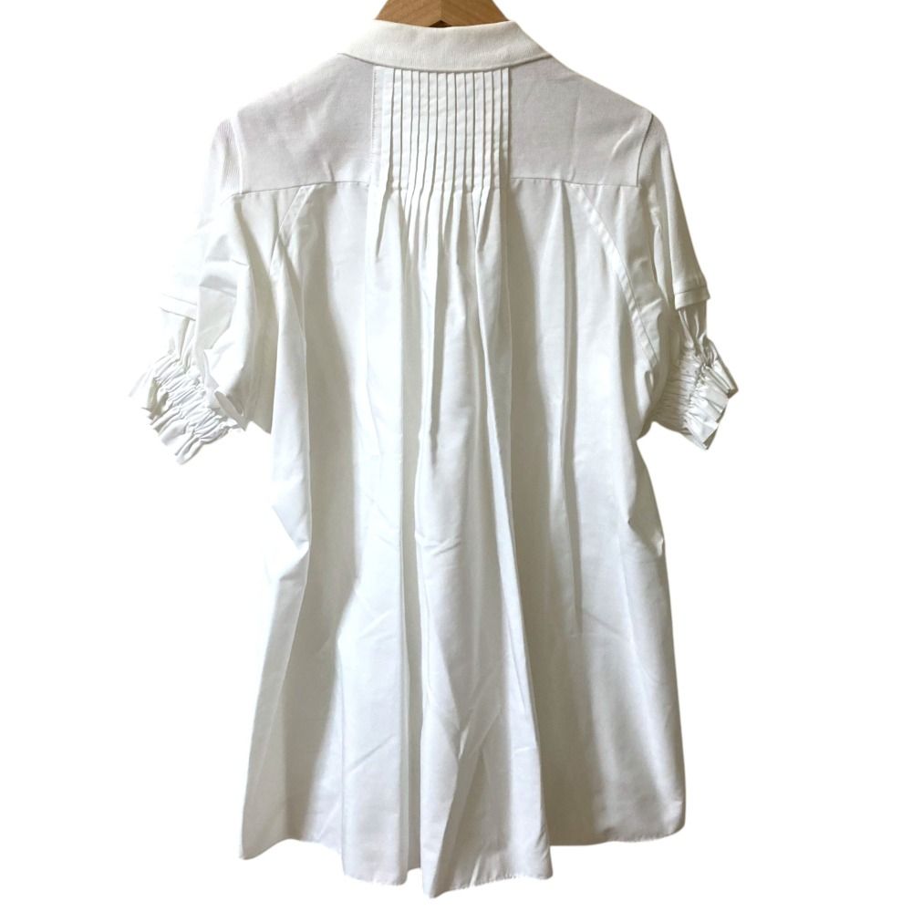 Sacai サカイ ラコステコラボ 半袖 ドッキングポロシャツ 17-03722 サイズ1 ホワイト レディース 古着