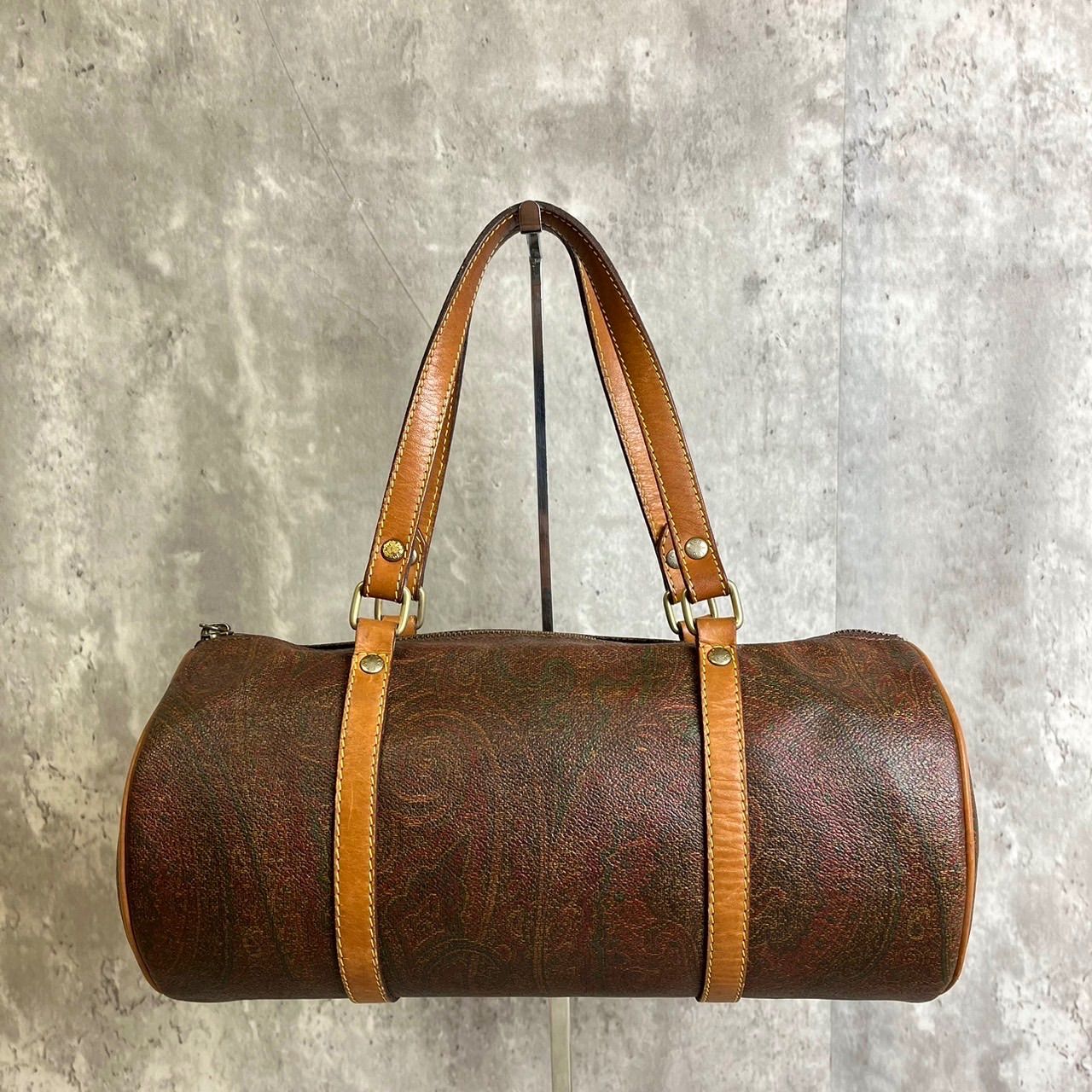 エトロブラウンペイズリー柄ミニボストンバッグ 中古・古着通販】ETRO (エトロ) ペイズリー柄ミニボストンバッグ