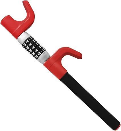 【在庫処分】Athvcht ハンドルロック 盗難防止 ダイヤル式 ステアリングロック リレーアタック対策 合金 車 ロック ハンドル 防犯 盗難 泥棒 取り付け簡単 全車種対応 暗証番号 高硬度 安全性 (レッド)