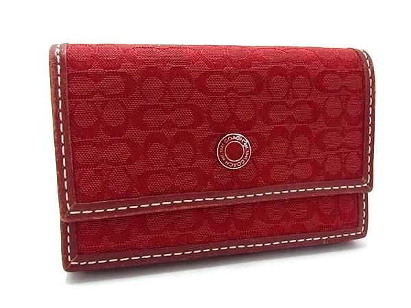 □美品□ COACH コーチ ミニシグネチャー キャンバス×レザー