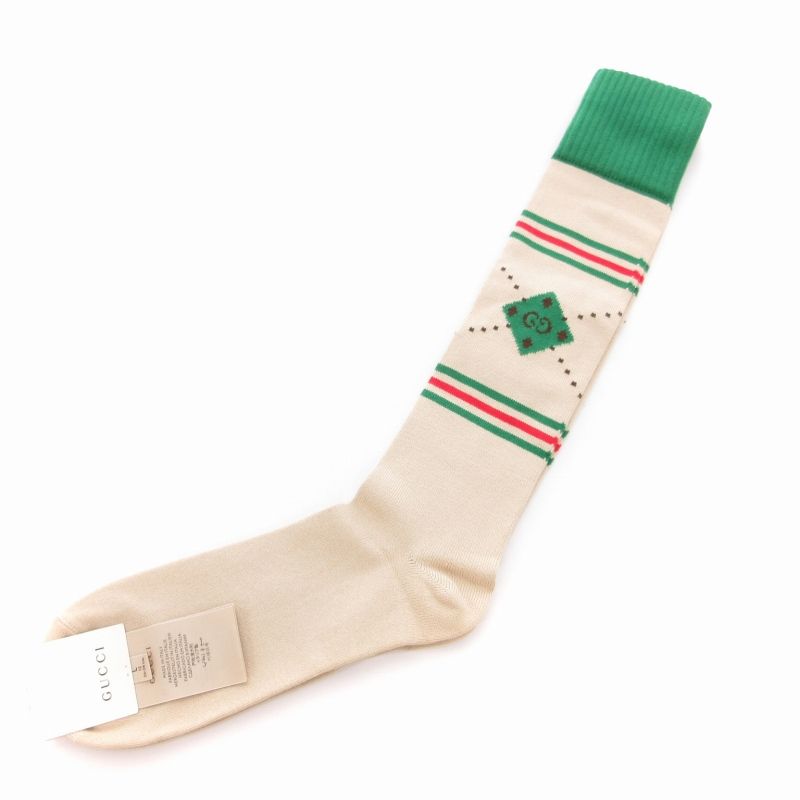 グッチ GUCCI タグ付き GG 靴下 ソックス ロング シェリーライン L 26
