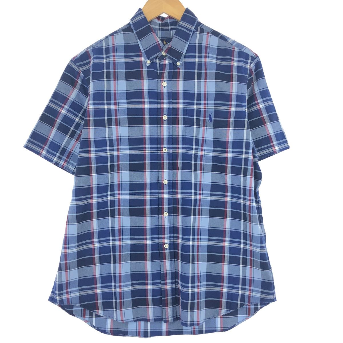 古着 ラルフローレン Ralph Lauren 半袖 ボタンダウン チェックシャツ メンズL/eaa443950