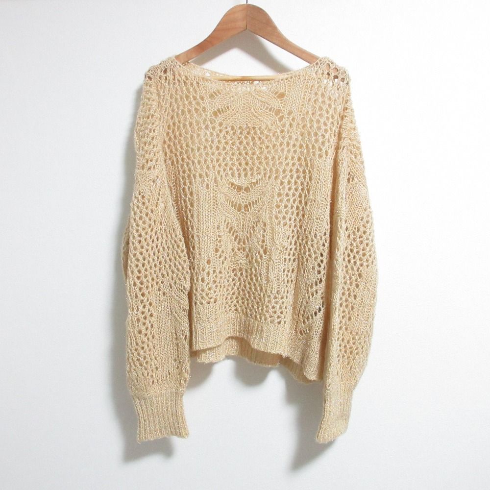 22SS Mame Kurogouchi マメクロゴウチ Botanical Pattern Knitted Lame  