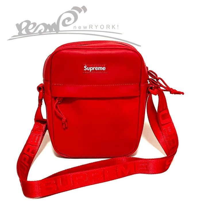 送料無料 メンズ レディース ショルダーバッグ レッド Supreme シュプリーム Leather Shoulder Bag FW23B17 シュプリームレザーショルダーバッグ se1239r