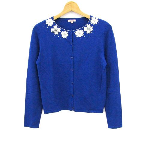美品 TOCCA 洗える アジサイ リブ Vネック カーディガン フラワーボタン 洗える！】AJISAI カーディガン / TOCCA | ファッション通販