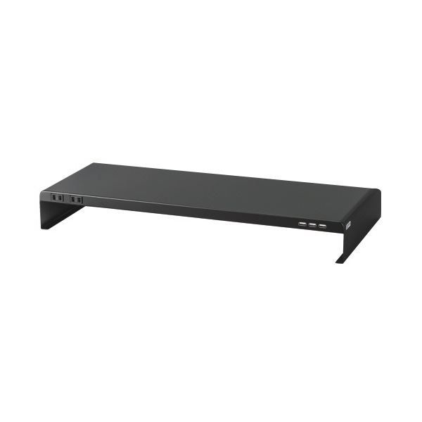 サンワサプライ電源タップ USBポート付机上ラック 幅600×奥行200×高さ80mm ブラック MR-LC202BKN 1台